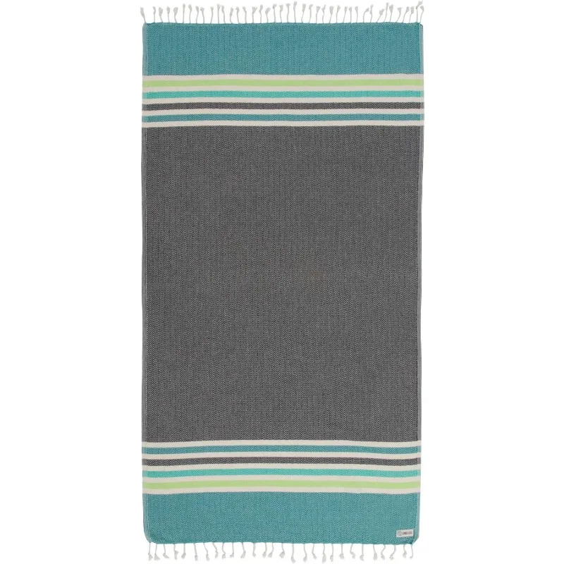 

Turkish Beach Towel - Sand Free - Fast Drying -100% Certified Organic Turkish Cotton Yarn - Great for Beach Bath or a