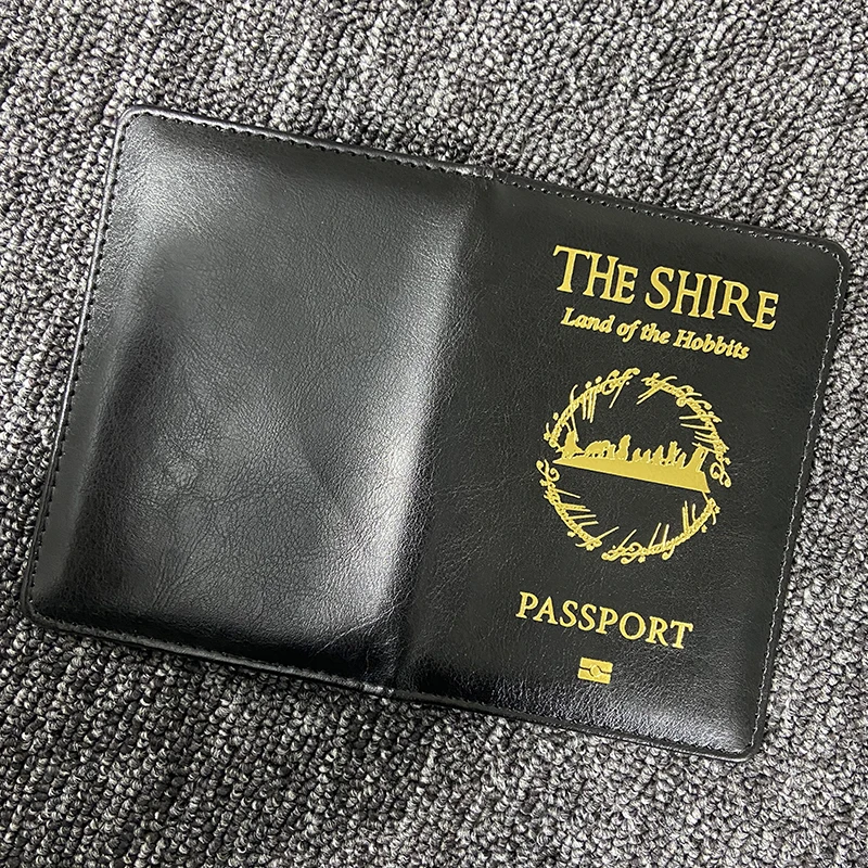 Funda de pasaporte Hobbits con logotipo de nuevo diseño, accesorios de viaje del Reino de las hadas, soporte de pasaporte Hobbiton, funda de