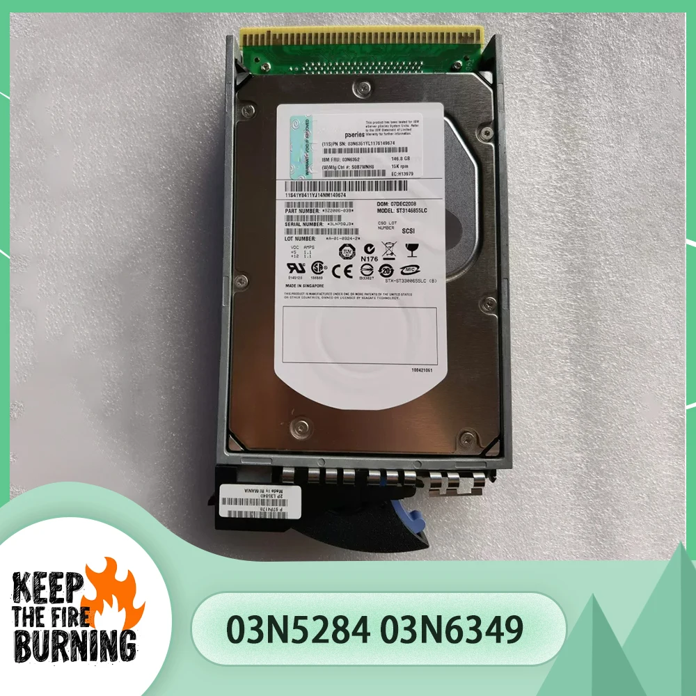 For IBM 146G 15K 3.5'' SCSI Hard Disk 03N5284 03N6349 03N6351 03N5287 HDD