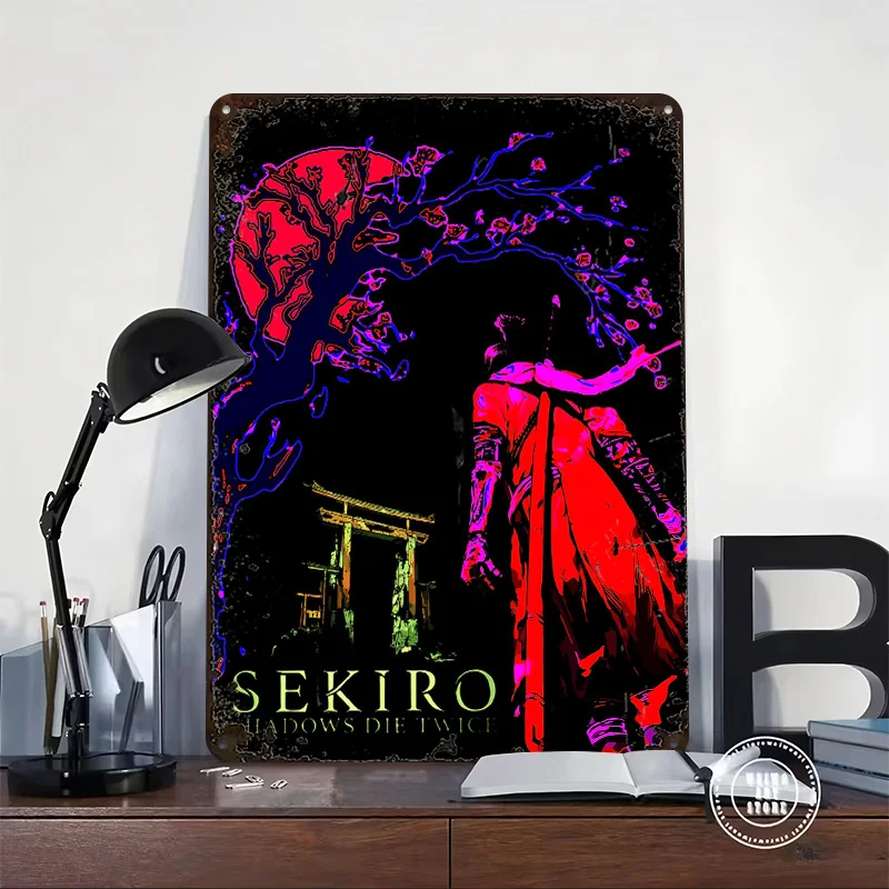 Sekiro: Shadows Die Twice - Game Art Poster Retro 3D Printed Metal Signs Customized Wall Hanging Gift for Decoration Home House