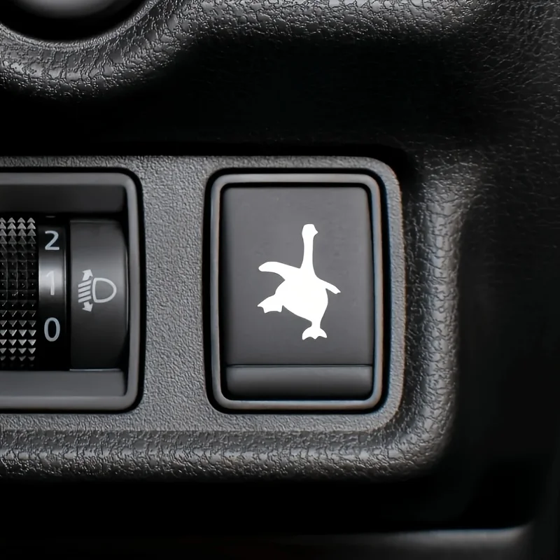 2D Flat 6Pcs Mini Goose Vinyl Sticker, Waterproof Self-Adhesive Decal for Car Button Laptop Decor, Holiday Gift