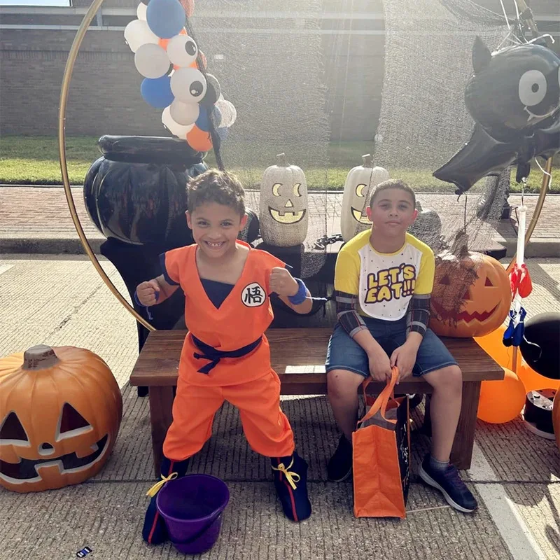 Natale Per Adulti Bambini Abiti Son Goku Gui Carnevale Anime Cosplay Costumi di Festa Coda Polsi Parrucca Blu Oro Costumi Del Partito