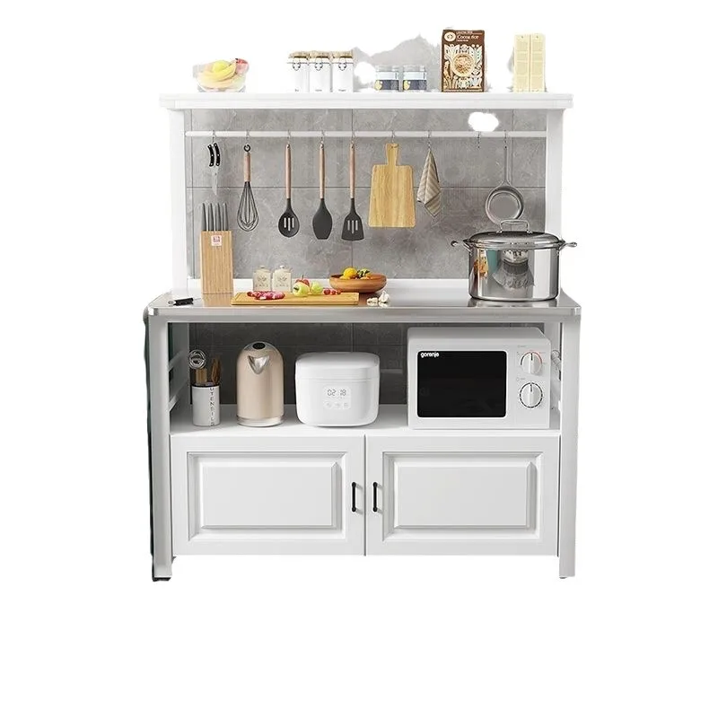 

Kitchen stainless steel, vegetable cutting table, floor-to-ceiling household multi-layer, microwave oven rack, multi-functional