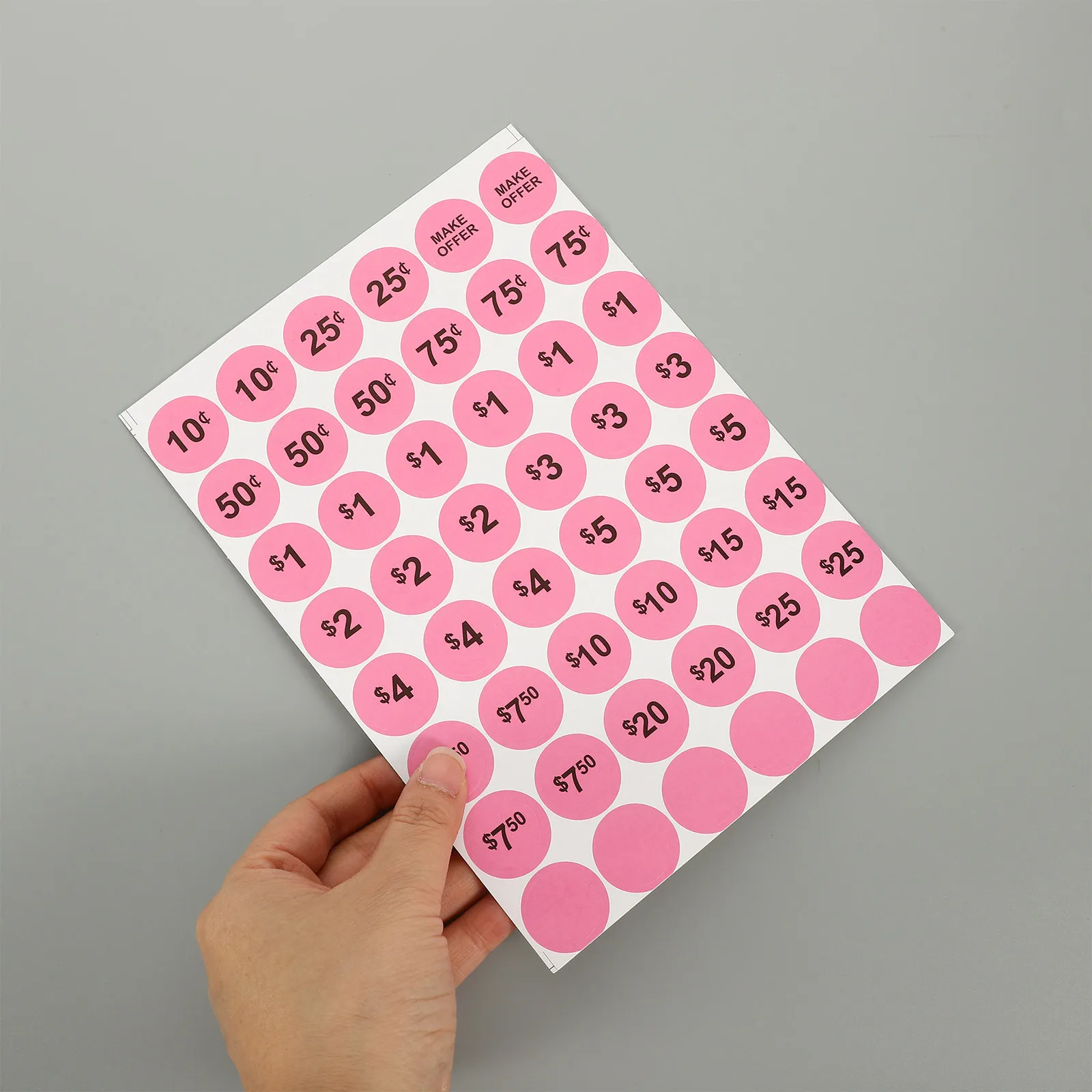 

10 Sheets Eye-Catching Round Price Stickers Removable Pre-Priced Decals Bright Colors for Small Business Garage Sale Market