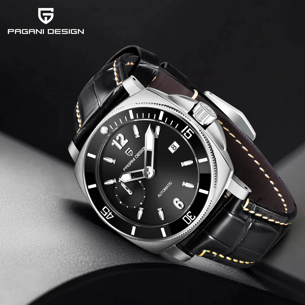 PAGANI DESIGN Watches 2026 New Luxury Mechanical Men's Watch AR Sapphire Leather Watch For Men Stainless Steel Waterproof Clock