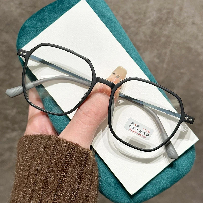 Anti Blue Light Frosted Box Reading Glasses High-definition Large Frame Presbyopia Glasses for Middle-aged and Elderly People