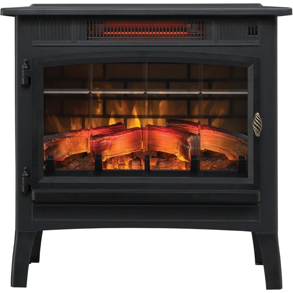 Freestanding Electric Fireplace Stove Heater with 3D Flame Effect for 1,000 Sq. Ft. Room,   fireplace electric flame  fireplace