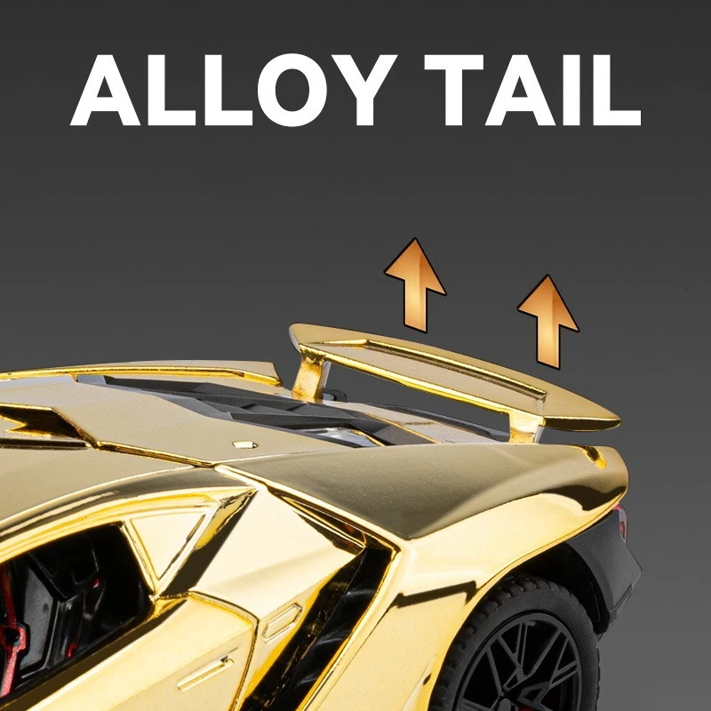 1:24 LP770-4 simulação carro esportivo diecast metal liga modelo de carro som luz puxar para trás coleção crianças brinquedos presentes