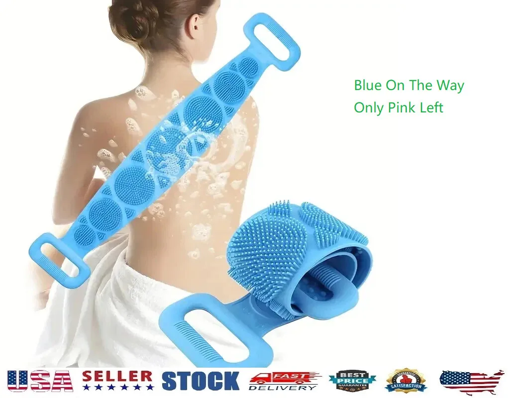 

The silicone body back scrubber with dual-sided shower brush is suitable for deep skin cleansing.