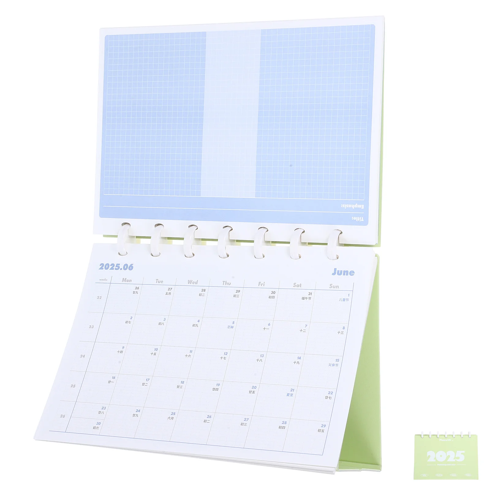 Calendario da tavolo 2025 Mensile Flip Office Home Standing Desktop Pianificazione quotidiana Estetica portatile Decorativa Design unico