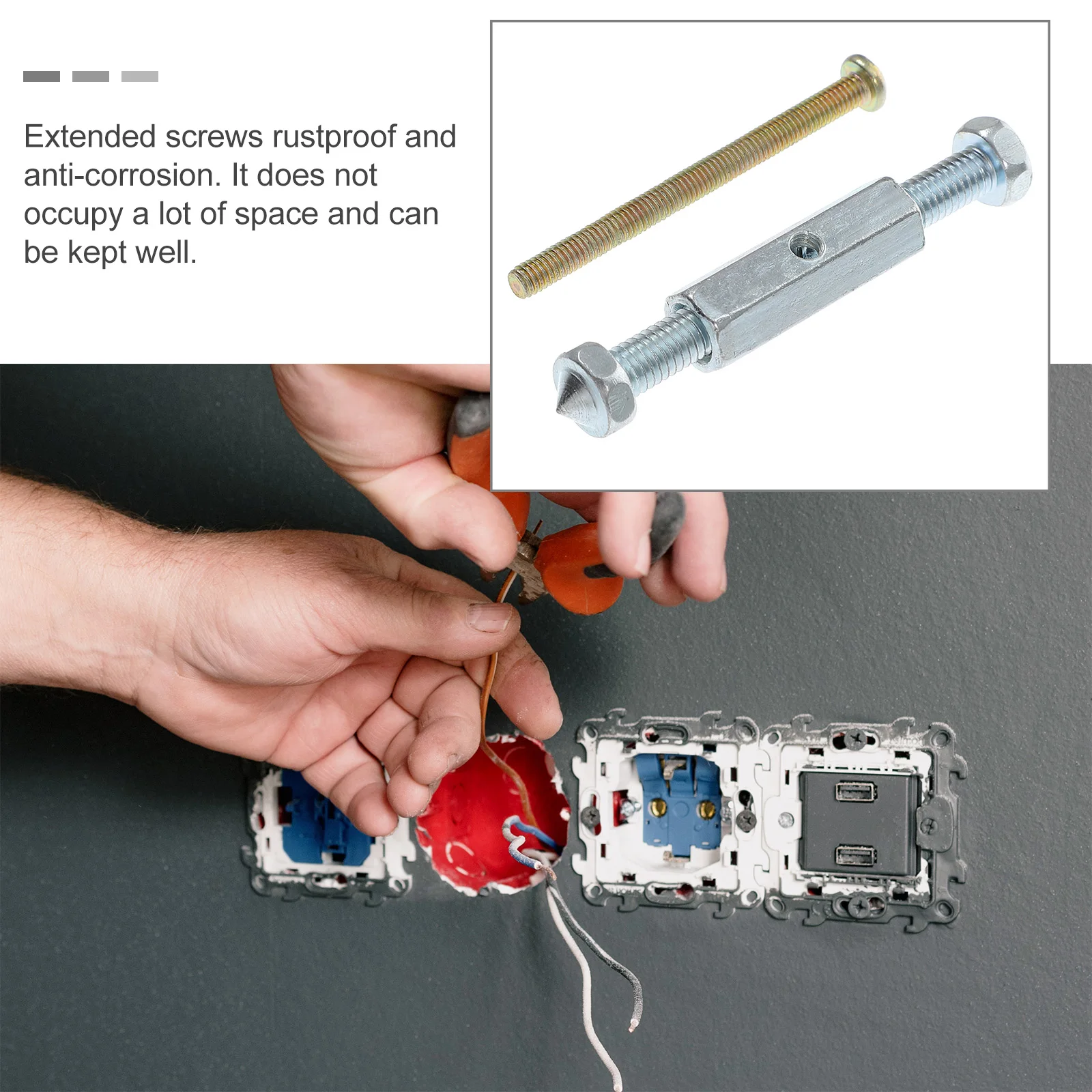 

21 Pcs Switch Socket Repairer Cassette Screw Device Screws Support Toilet Metal Rod