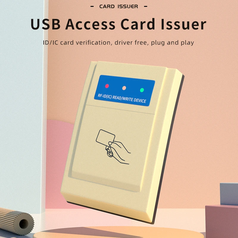 USB Desktop Access Control Card Issuer, Driver Free, Plug and Play ABS Shell ID/IC Card Membership Card Swiping Machine