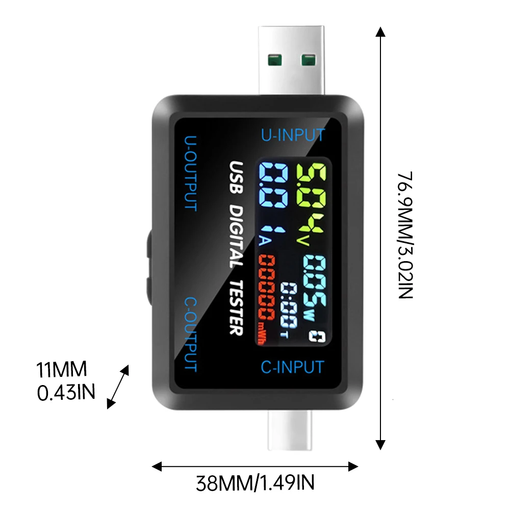 USB + typ-C wielofunkcyjny wyświetlacz cyfrowy napięcie prądu stałego miernik mocy miernik mocy detektor Power Bank ładowarka wskaźnik DC 4.5-36V