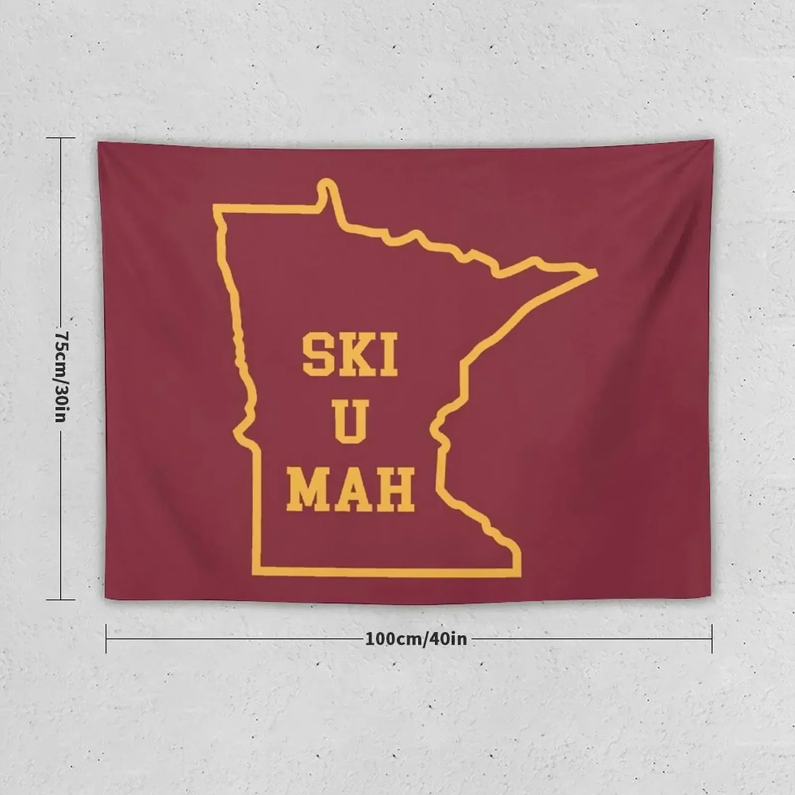 Ski U Mah MN Outline Tapestry Bathroom Decor Decorative Paintings Cute Room Things Aesthetic Decoration Tapestry