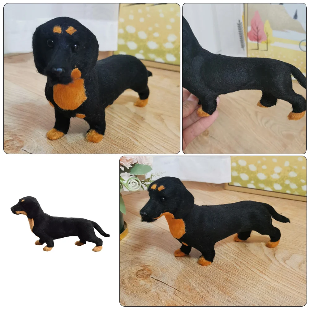 Dachshund Model Toy Educational Dog Puzzle Outer Featured Faux Fleece Figures Puppy