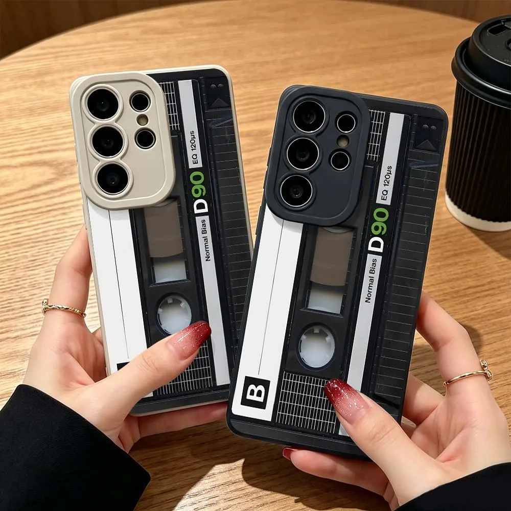 Retro Audio Cassette Tape Phone Case For Samsung Galaxy S26 S25 S24 S23 S22 S21 S20 Ultra Plus A15 A35 A54 A55 Soft Cover