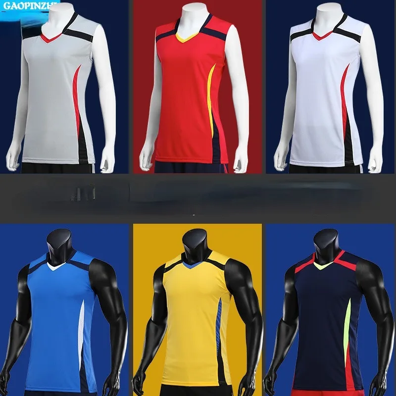 New volleyball uniforms for men and women, sleeveless sets, student volleyball uniforms for training.