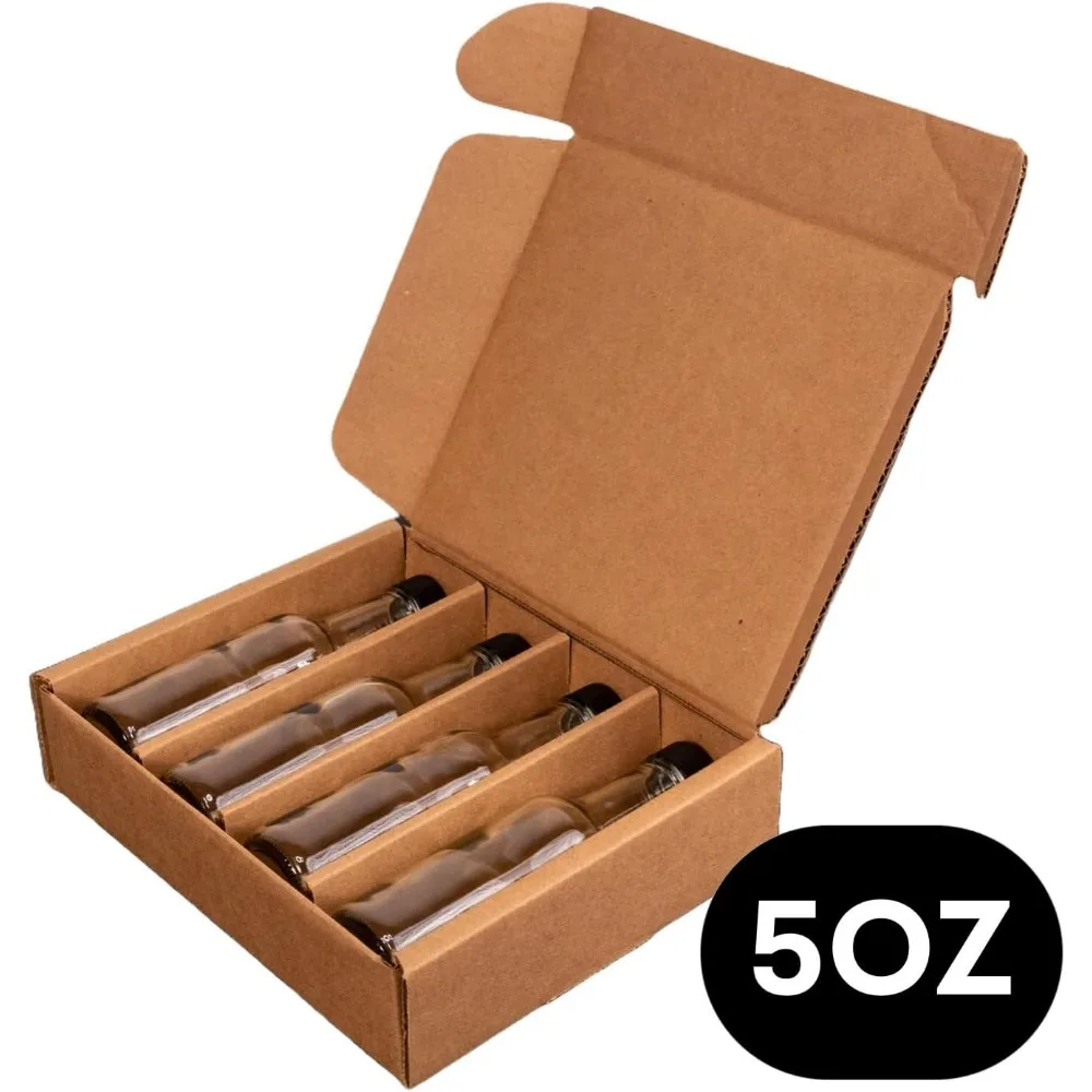 Portabotellas personalizable de 5oz para salsa picante casera, amargos, mermeladas, juego de caja de envío resistente y duradero hecho a EE. UU.