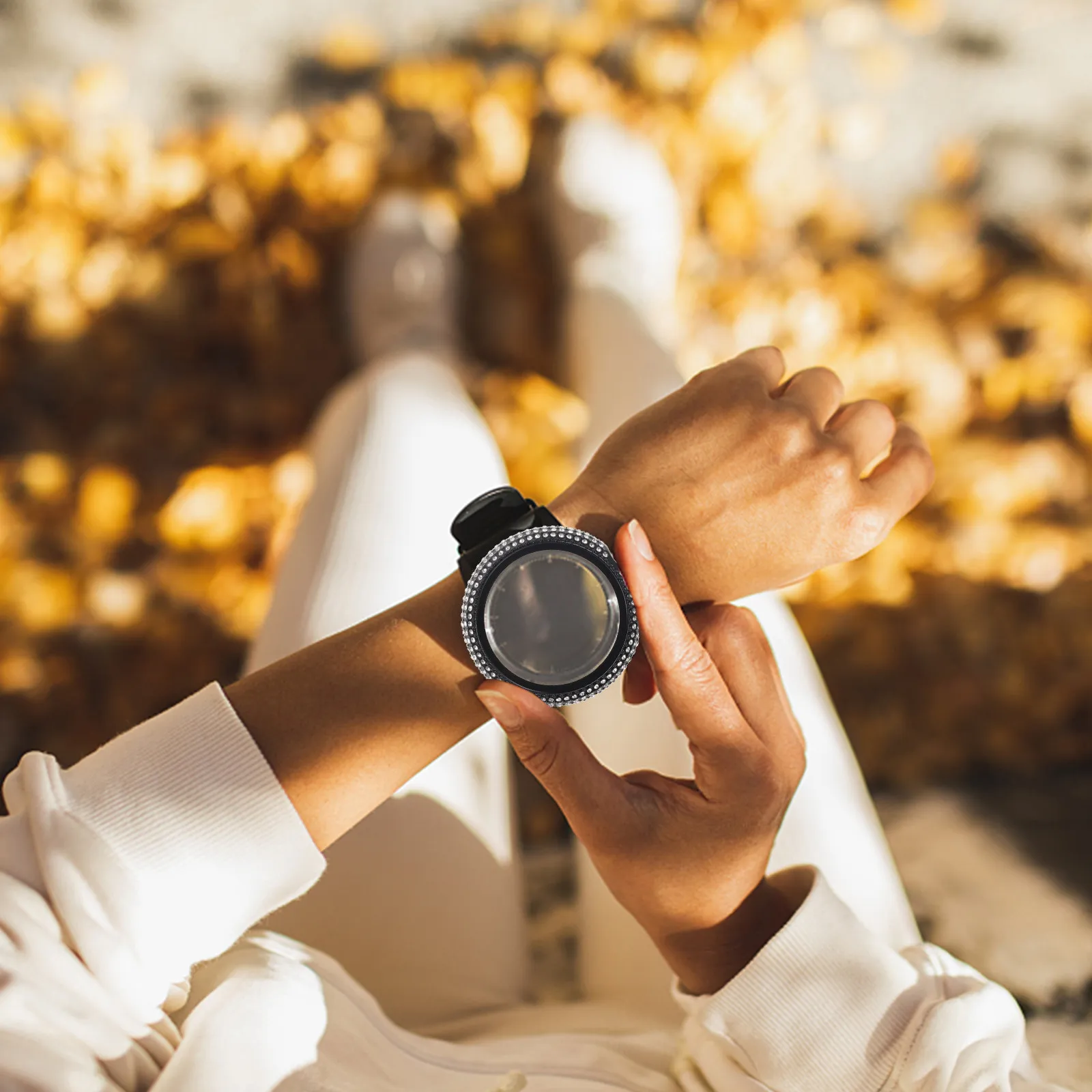 

Премиальный гальванический защитный чехол для часов с полным покрытием стразами, противоударный, устойчивый к царапинам