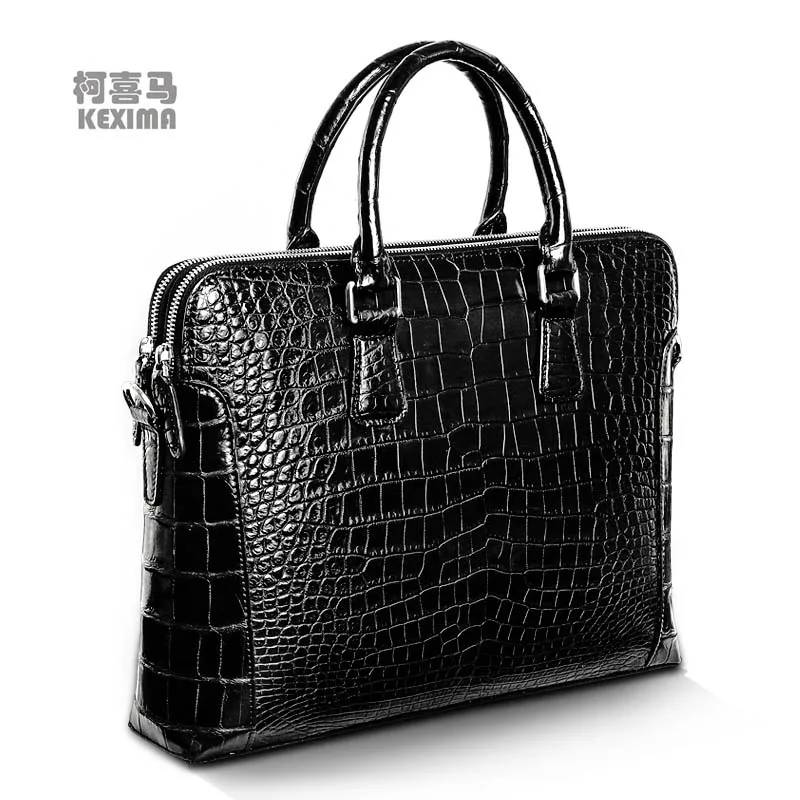 

keximayuanyua new crocodile leather Men crocodile bags large capacity men briefcase business handbag Single shoulder bag man