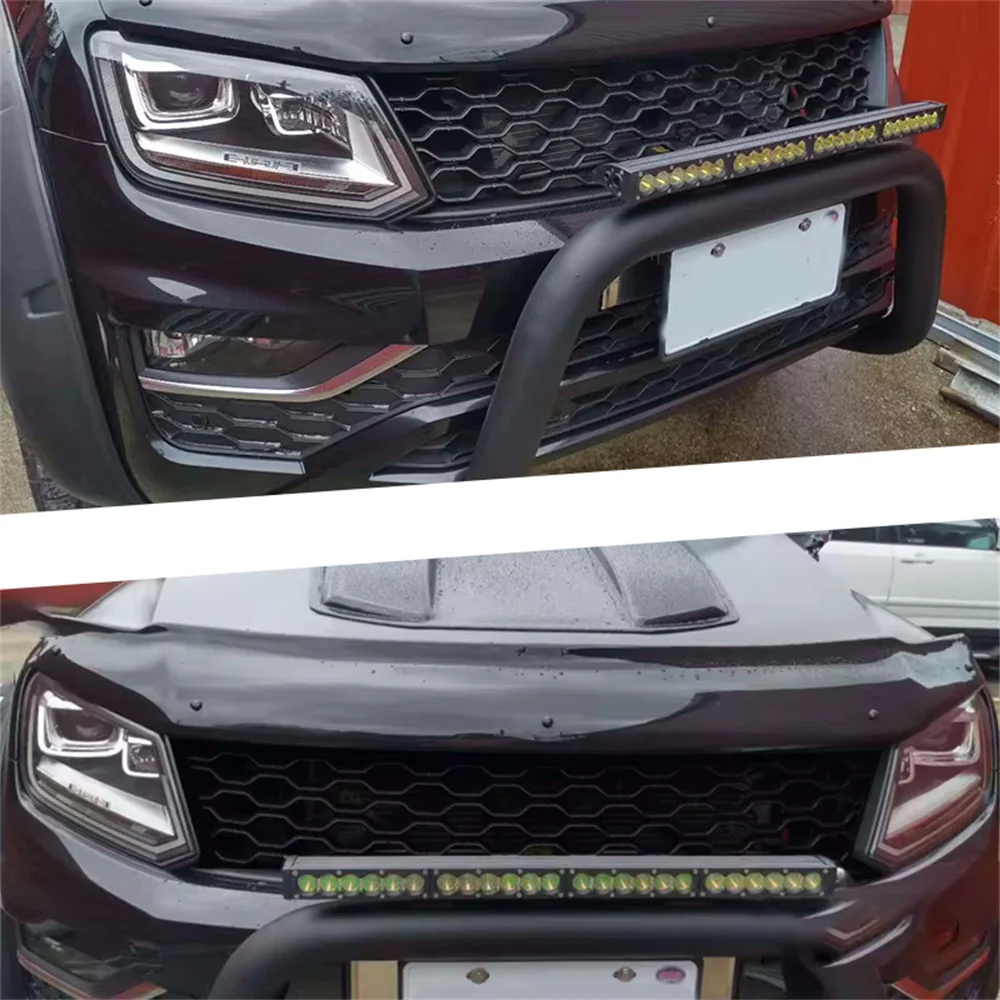 Car Front Grille For Volkswagen VW Amarok 2015+ ABS Material Gloss Black Front Mesh Grill Bumper Grills Accessories