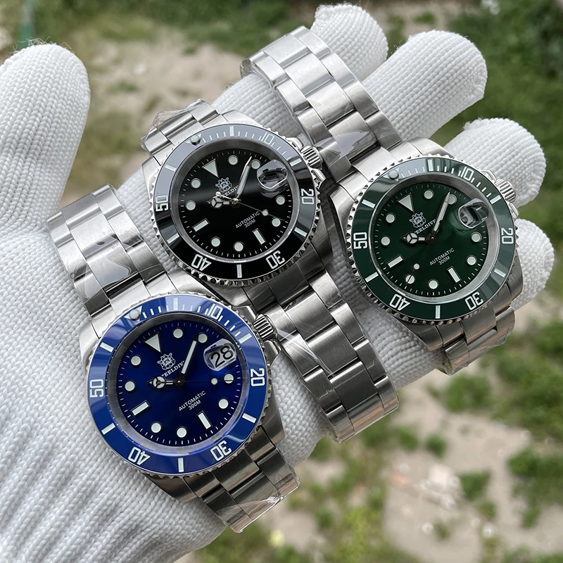 STEELDIVE Men Diver Watch Luxury Watches Automatic Mechanical Wristwatch 300M Waterproof C3 Luminous Sapphire NH35 Ceramic Bezel