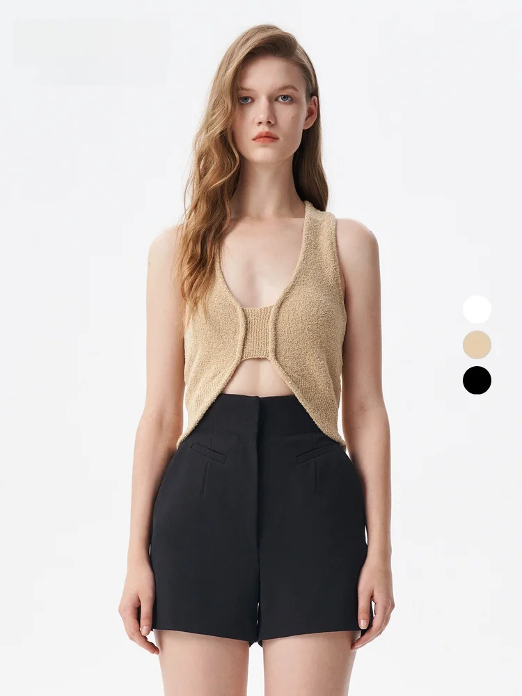 

Сексуальный вязаный укороченный топ с U-образным вырезом, уличный стиль, IRO WM2QUAWO23S, хлопок/нейлон, короткая длина, цветной, для молодых женщин