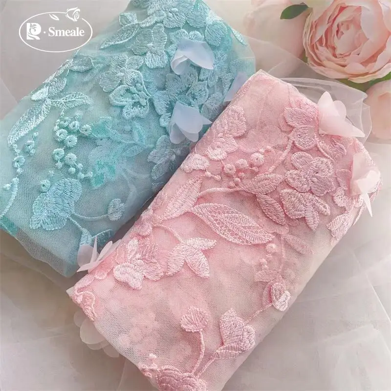 Fleisch rosa hellgrün Chiffon Aufkleber 3D Stoff, Kinderbekleidung Nähen Stoff.DIY Kleid Home Stoff. Polsterstoffe – Detail 6