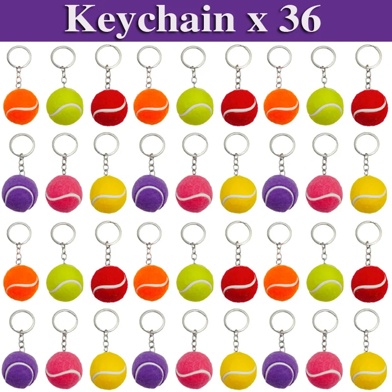 

36Pcs Tennis Keychain Key Pendant Beautiful Keychain Birthday Present Keyring Present Bags Key Ring