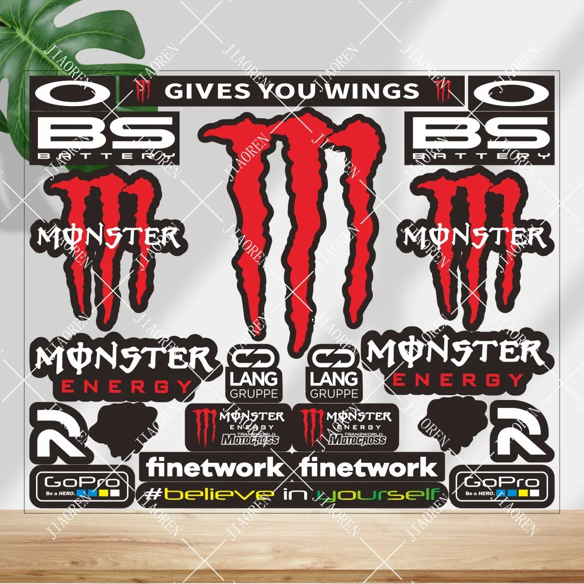 

Рождественская наклейка Monster Energy с логотипом, мотоциклетный шлем, светоотражающая наклейка, комплект для YAMAHA Kawasaki Suzuki HONDA DUCATI