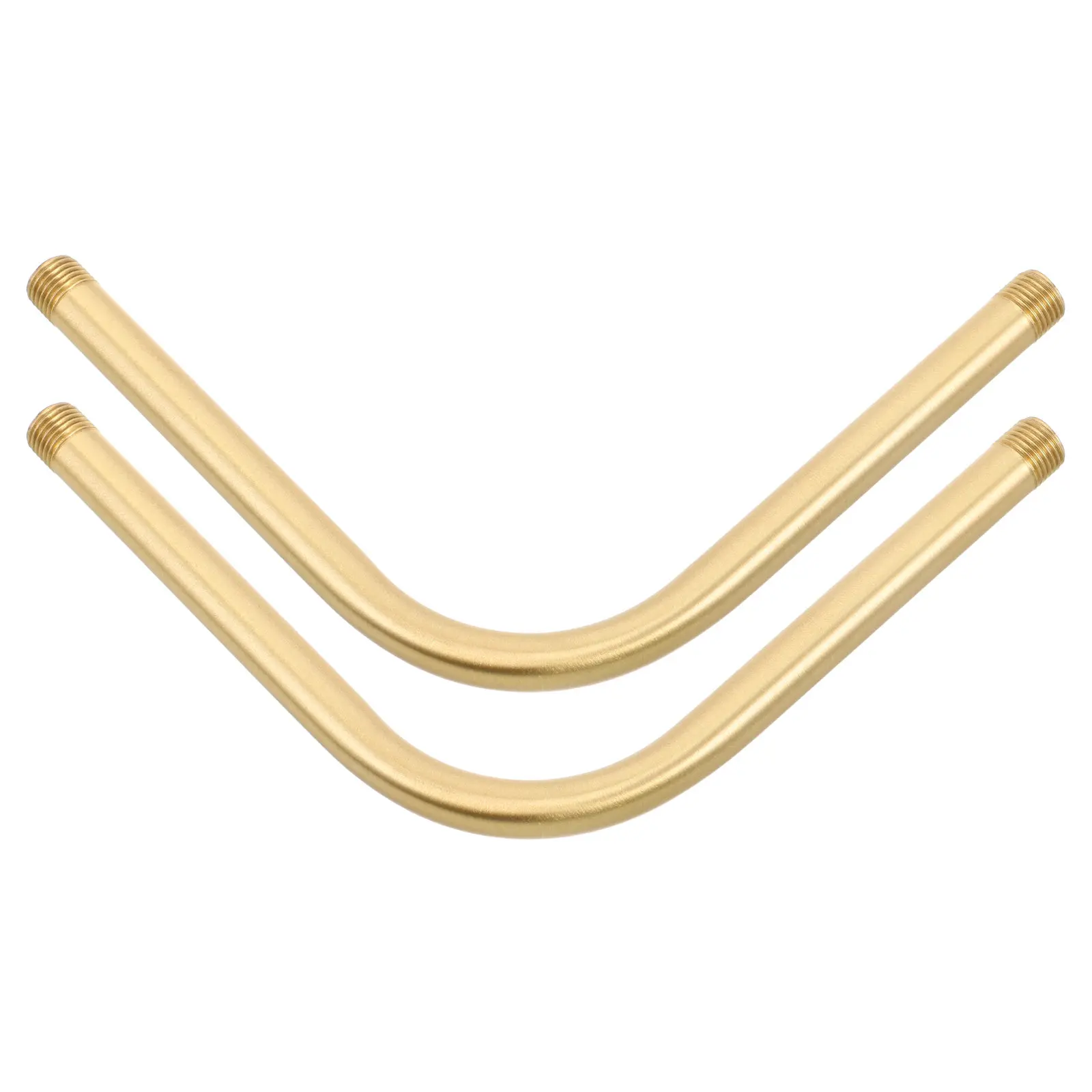 2Pcs Curved Copper Extension Rod Hollow Thick Wall Light Stem M10 Threaded Lamp Fixture Pendant Ceiling Fan Replacement Tube