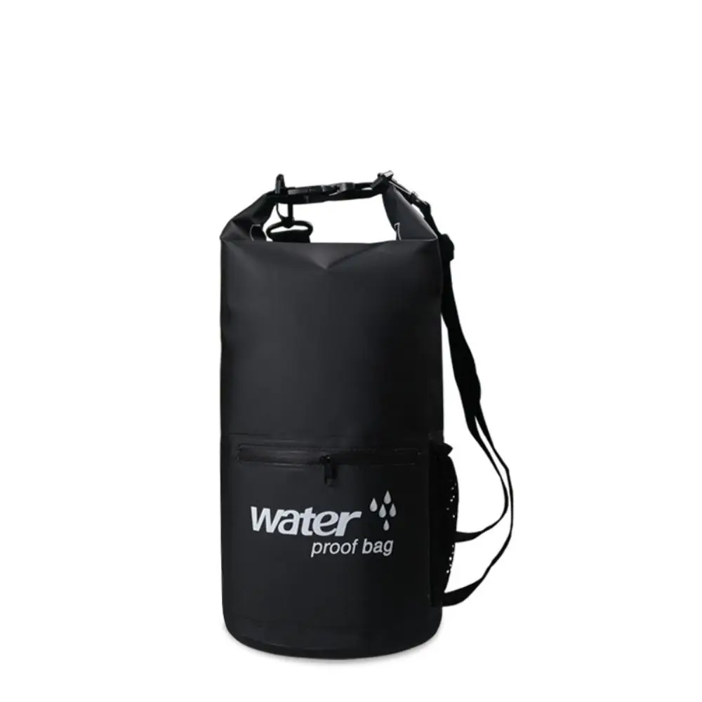 Zipper Pocket Waterproof Dry Bag Mesh Pocket Thickened Material Storage Backpack Roll-Top Closure Waterproof Design