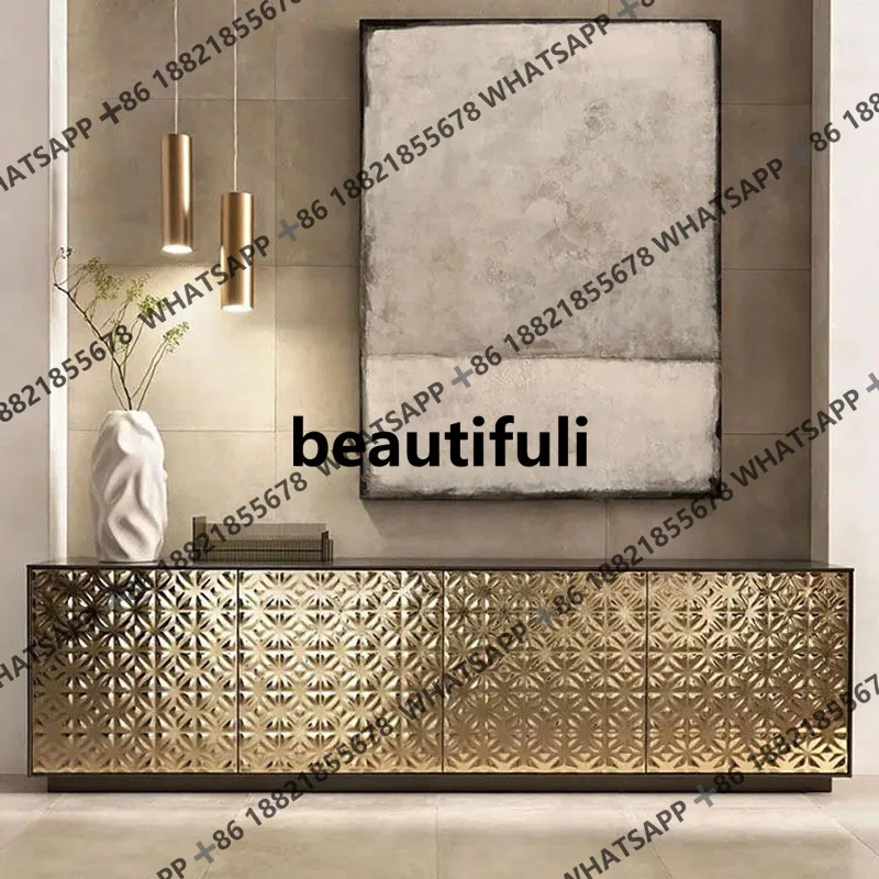 

Italian TV cabinet living room post-modern minimalist art solid wood paint locker