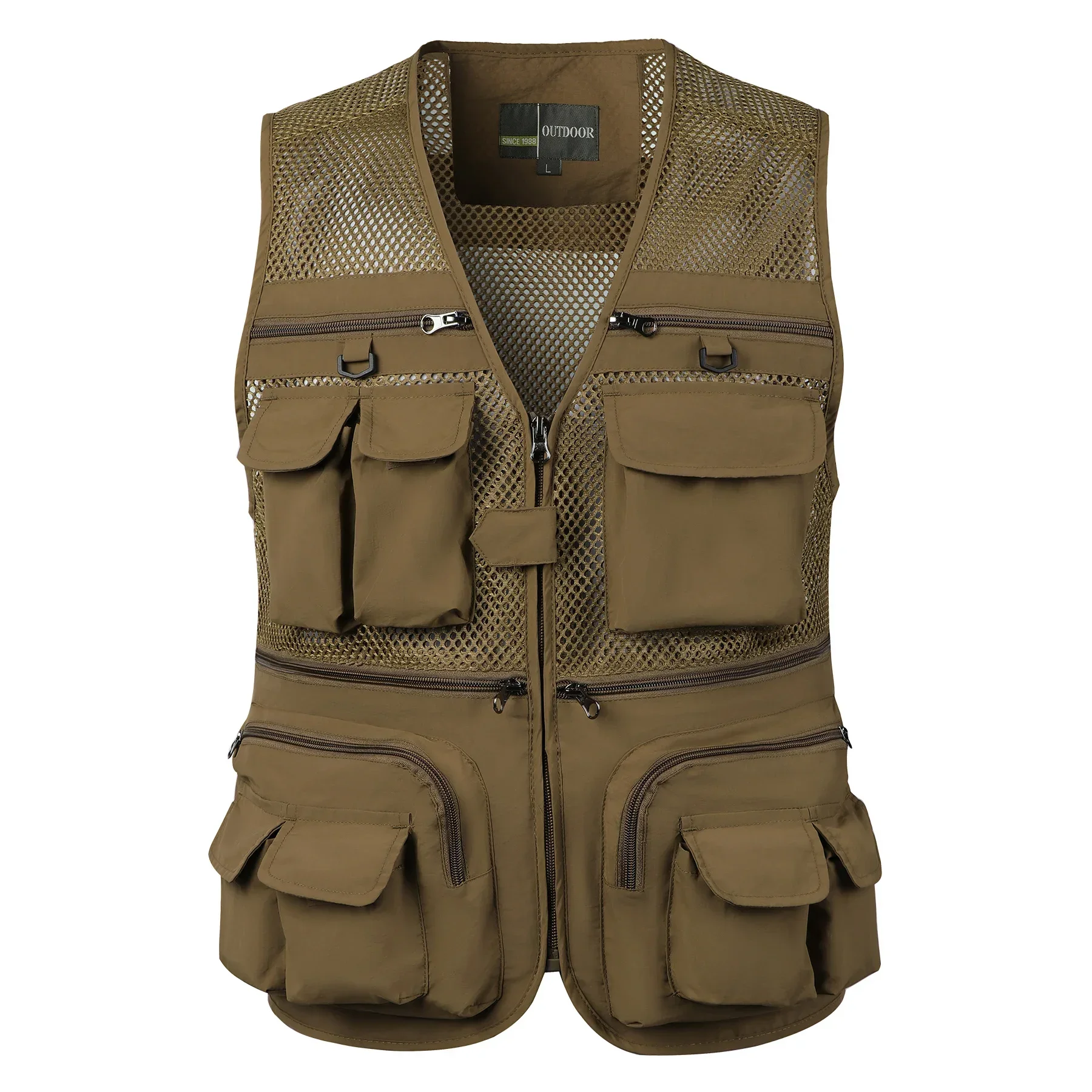 

Men's Vest Tactical Webbed Gear Coat Summer Photographer Waistcoat Tool Many Pocket Mesh Work Sleeveless Jacket Male