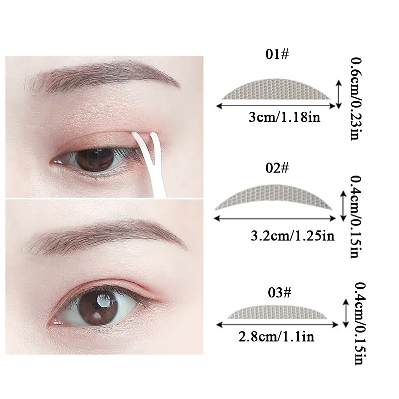 目に見えない二重まぶたステッカー,3つのスタイル,まぶた用,粘着性,両面,240
