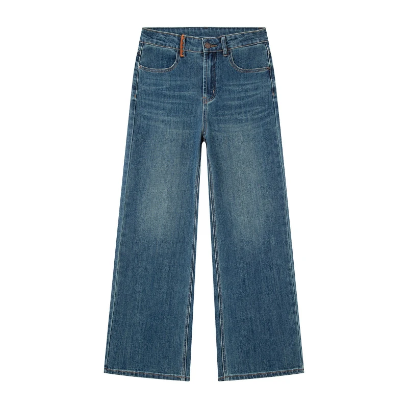 

Denim Pant Women Jeans Vintage Wide Leg Long Pants High Waist Straight Trousers Y2k Streetwear Elegant Splice Work Spring 2026