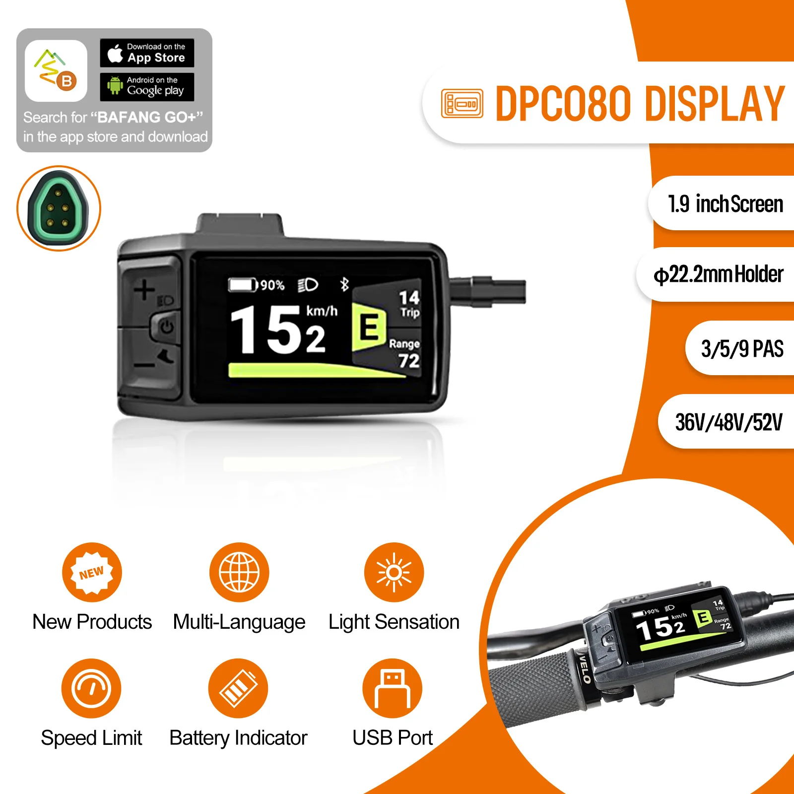 BAFANG E-Bike DPC080 Display LCD Bildschirm Instrument Mid-Montiert Motor Für Bafang Für CAN