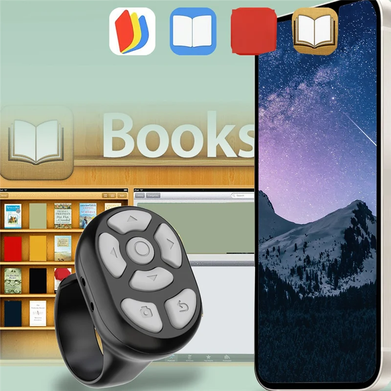 ABJG-For Ring Bluetooth للتحكم عن بعد بأطراف الأصابع التلقائية لتصفح فيديو السيلفي