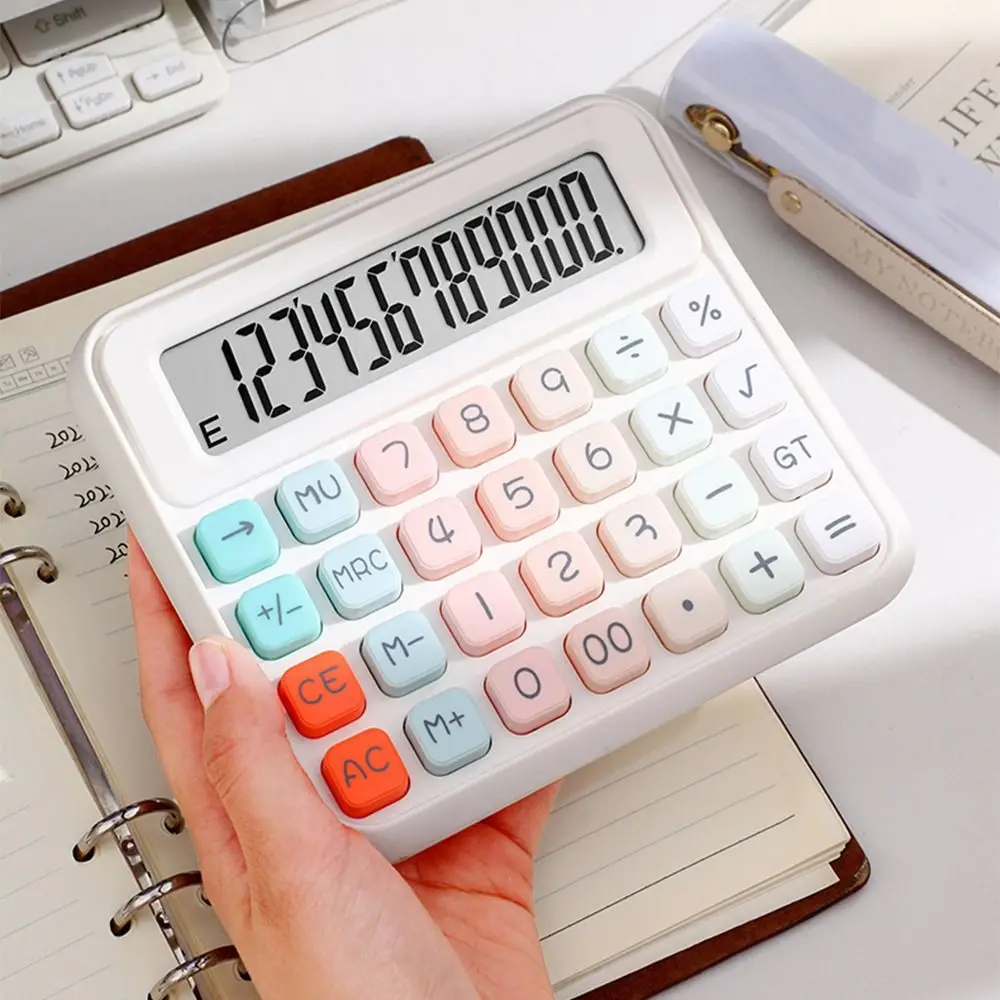 

Cute 12 Digits Calculator Candy Color Easy To Use Desktop Calculator Practical Battery Operated Student Calculator