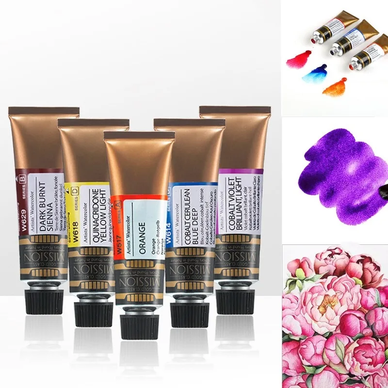 15ml Korean Gold Grade Artist Watercolor Pigment Bright High Concentration Watercolor Solid Art Watercolor Painting Creation