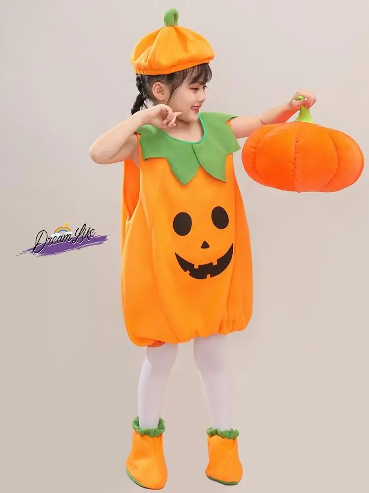 أزياء أداء الهالوين للأطفال على شكل يقطين وخضراوات كرتونية على شكل حيوانات دعائم للأولاد والبنات ملابس أداء لرياض الأطفال