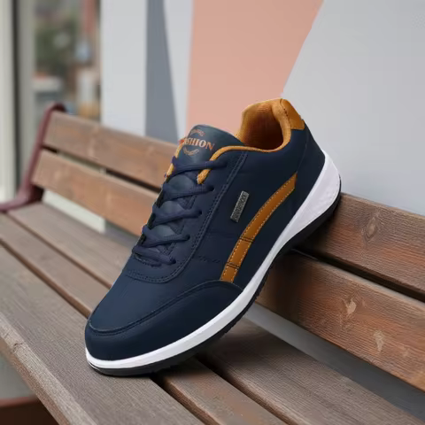 Men's Sneakers Sports Casual Shoes Leather Outdoor Men Walking Shoe Four Seasons Soft Bottom