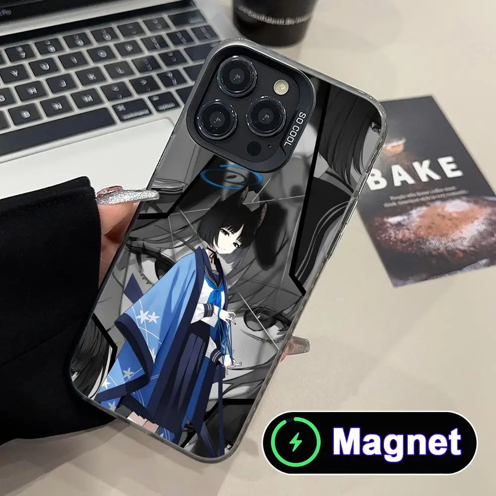 

Blue Archive Kiryuu Kikyou Phone Case for iPhone 17 16 15 14 13 12 11 Air Pro Max Plus Colorful Silver Magnet Cover