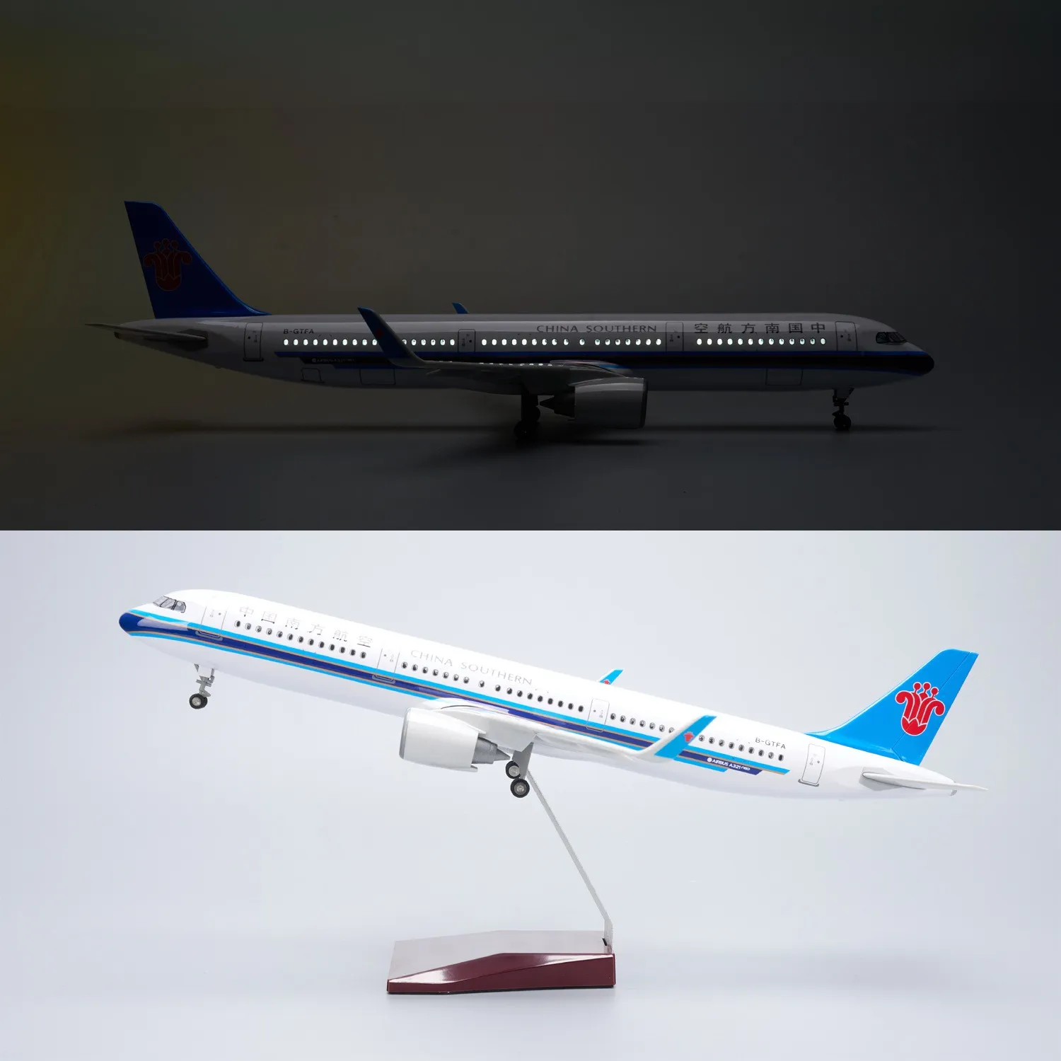 44cm China Southern Airlines A321Neo Plane Model Diecast Aircraft Resin with Landing Gear Wheel Aviation Gift Collection Display