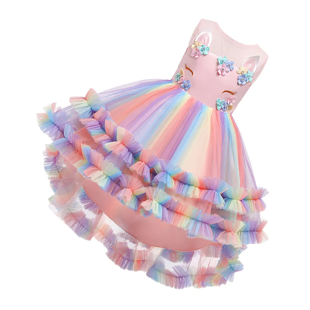 

1Pcs Princess Dress Premium Cotton Mesh Party Costume Girl Gauze Bubble Tutu Skirt Birthday Photography Performance Girls Dress