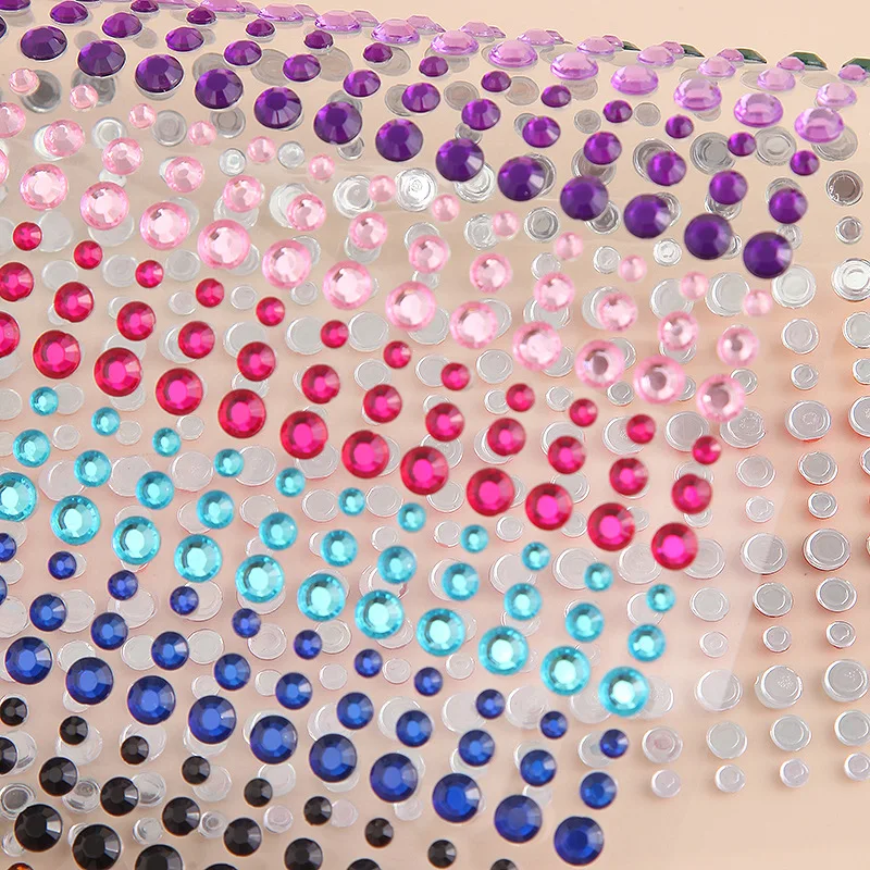 NEW 900 PCS Rhinestones Stickers Eyes DIY Rainbow Color Patch Festival Makeup Jewels Stickers Bright Stickers for The Face ZS004