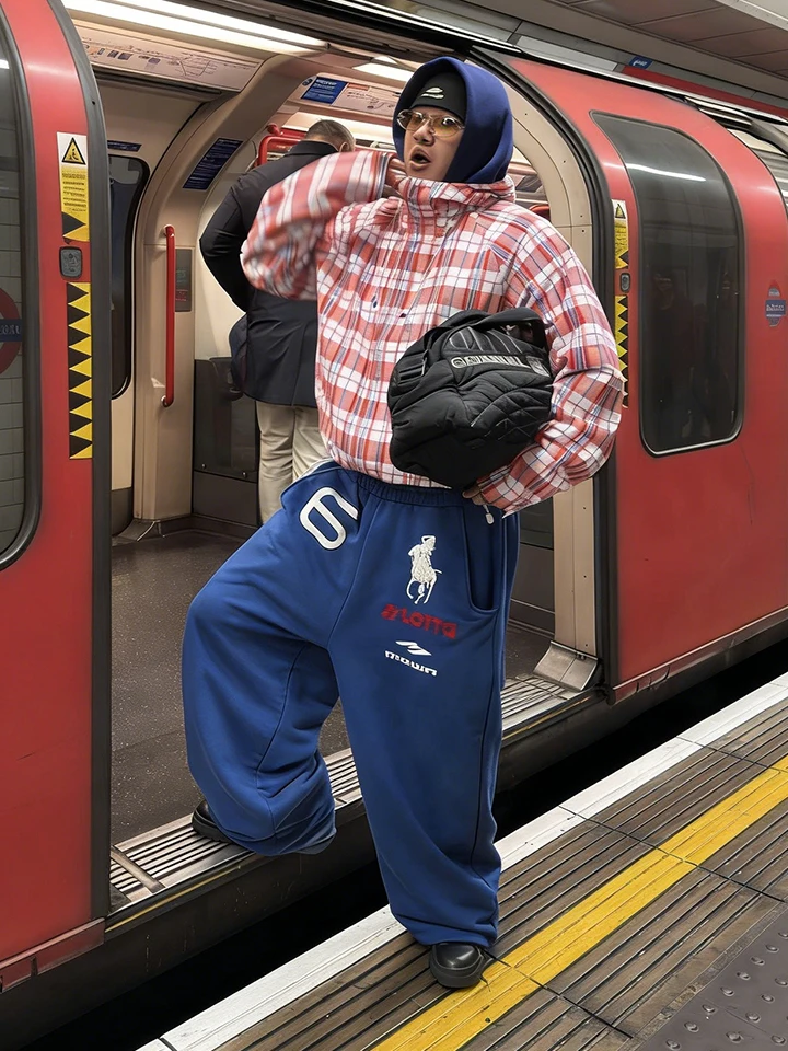 

Мужские широкие брюки Ailz Fugui American Style, прямого кроя, свободные, длинные, молодежные, модные, хлопковые спортивные штаны