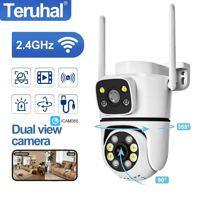 

4K 8MP HD Wifi PTZ Camera Outdoor 4MP Dual Lens Dual Screen AI Auto Tracking IP Camera CCTV Audio Video Surveillance P2P TERUHAL