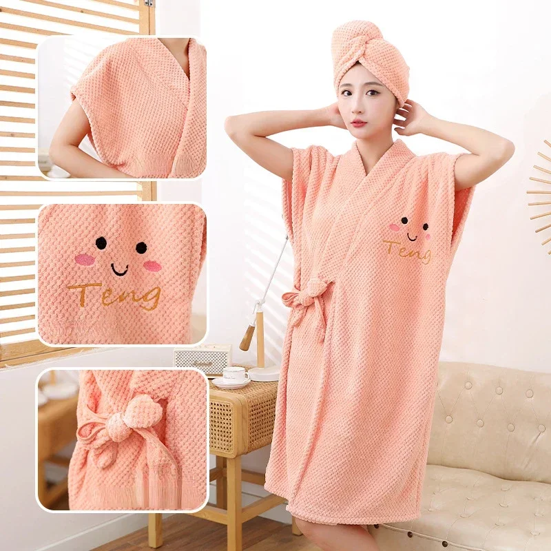 3 Piece Suit Woman Large Bath Towels for Body Coral Velvet Bath Towels Chic Wearble Fast Drying Beach Spa Bathrobes Bath Skirts