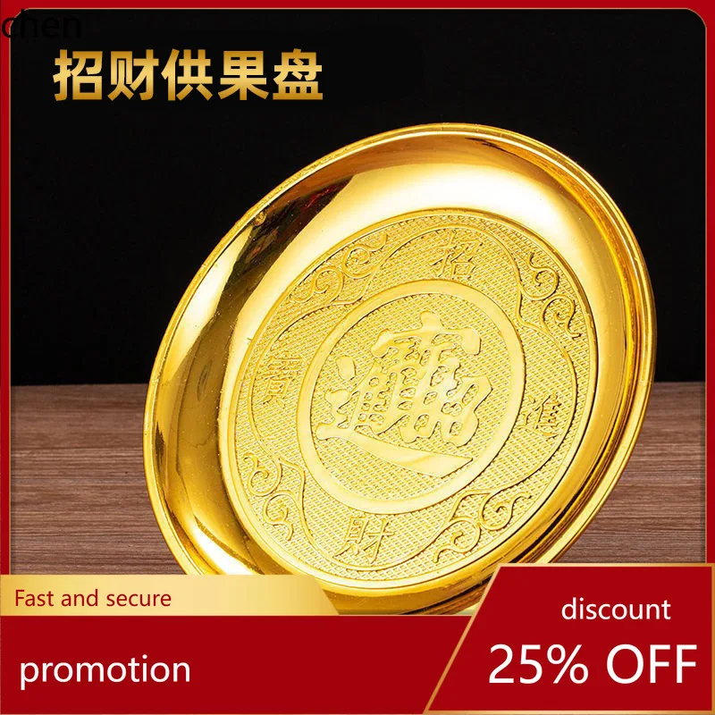 

Cz bring in wealth and treasure jin fu tribute plate for buddha fruit plate worship supplies for home lotus tall offering plate